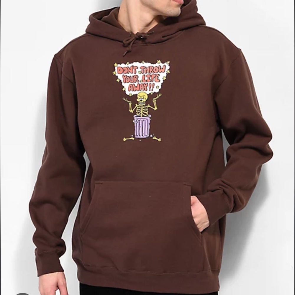 Brown Graphic Hoodie for Men
